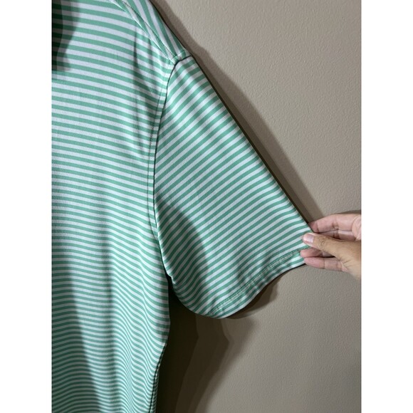UNTUCKit Polo Shirt Cronos Feeder Green Striped Short Sleeve Golf Men’s XL - Picture 5 of 13